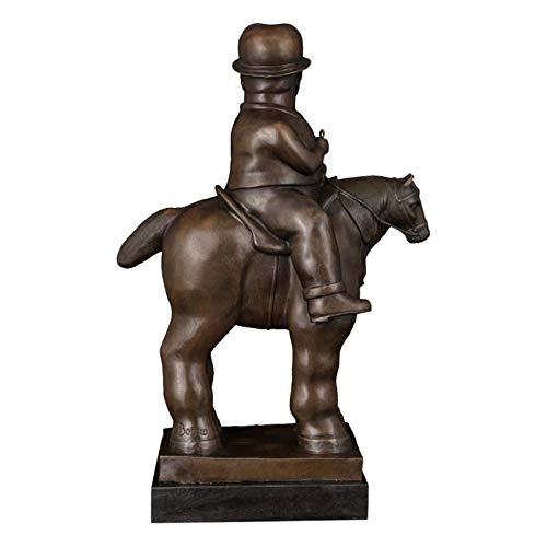 QAZPL Escultura de bronce famosa orlinski abstracta gorda caballero caballo caballo bronce escultura y figura clásica