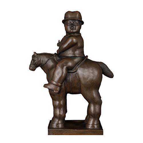 QAZPL Escultura de bronce famosa orlinski abstracta gorda caballero caballo caballo bronce escultura y figura clásica