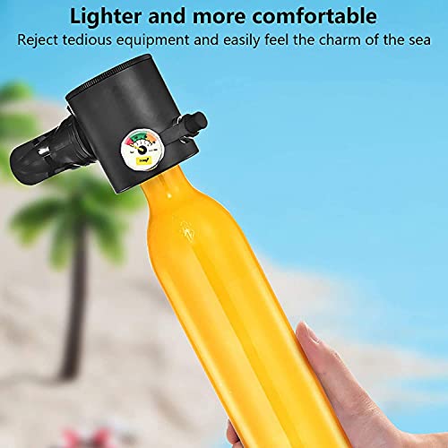 Qjkmgd Mini Tanque de Buceo Recargable con Kit de Bomba de Mano para Buceo 5-10 Minutos Capacidad I Válvula de Alta presión Regulador de Cabeza Cilindro de oxígeno I Pony Aluminio Botella Unisex