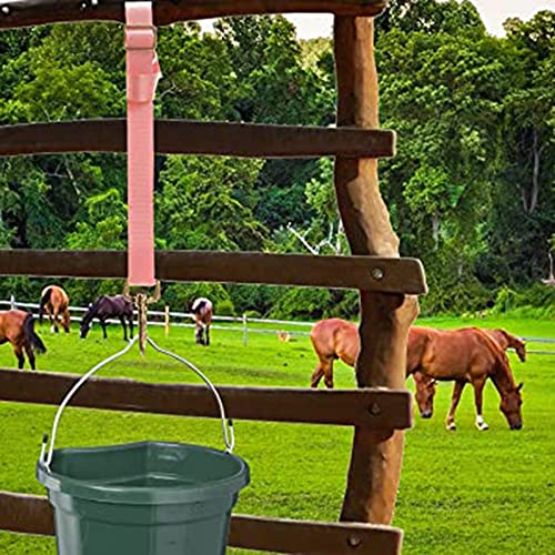 QKFON Correa de nailon ajustable, reduce los residuos de comederos de caballo al aire libre para cubos de agua y alimentación