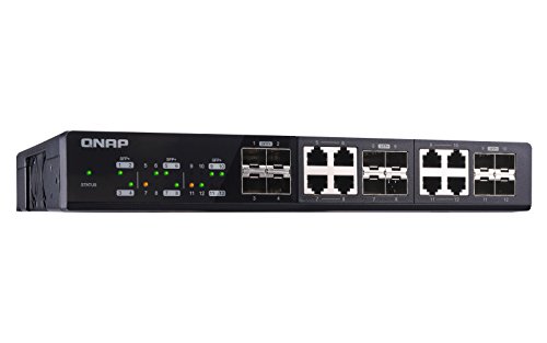 QNAP QSW-1208-8C Switch No administrado None Negro - Switch de Red (No administrado, None, Bidireccional Completo (Full Duplex), Montaje en Rack)