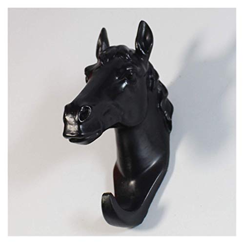 QWEA Perchero Pared, Perchero con Estante, Ganchos Resina Animal Cabeza de Caballo Artesanías Ganchos para Batas Decoración de Pared Abrigo de Pared/Sombrero/Bolsa Estilo Europeo Percha