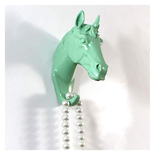 QWEA Perchero Pared, Perchero con Estante, Ganchos Resina Animal Cabeza de Caballo Artesanías Ganchos para Batas Decoración de Pared Abrigo de Pared/Sombrero/Bolsa Estilo Europeo Percha