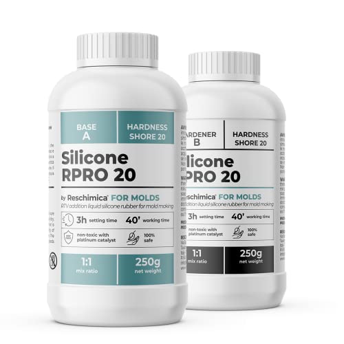 R PRO 20 - Goma de Silicona no toxica, Silicona Líquida para la Fabricación de Moldes de Silicona, Caucho Silicona para Moldes de Resina DIY 1:1 (500 g)