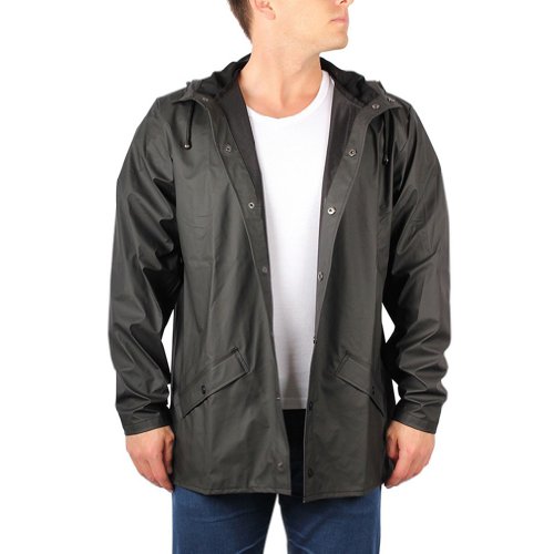 Rains Jacket, Impermeable para Hombre,, color negro, talla Large