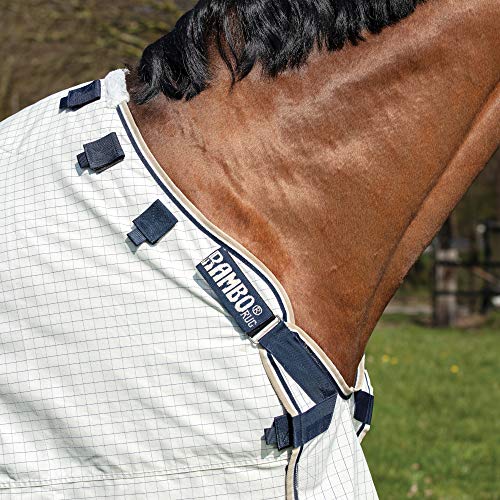 RAMBO Horseware Optimo Supreme Summer Sheet - Alfombra desmontable para caballo (78 m, 6 '6 pulgadas), color azul marino y beige