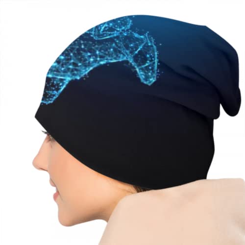 RAUP Gorros Beanie para Hombres y Mujeres - Jinete Abstracto en líneas de Forma de Caballo Gorro Resistente para la Cabeza, Gorro Suave elástico para Todo el año Comodidad