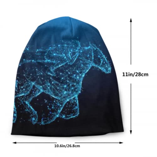 RAUP Gorros Beanie para Hombres y Mujeres - Jinete Abstracto en líneas de Forma de Caballo Gorro Resistente para la Cabeza, Gorro Suave elástico para Todo el año Comodidad