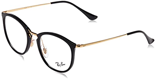 Ray-Ban 0RX7140, Monturas de Gafas Unisex Adulto, Negro (Shiny Black), 49
