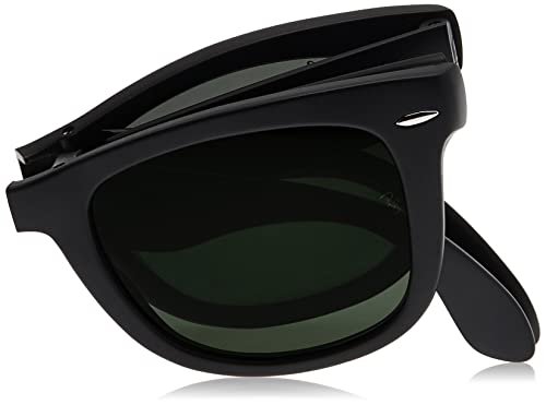 Ray-Ban Folding Wayfarer - Gafas de sol para hombre, Negro/Verde (Black Frame/Green G-15XLT Lens)