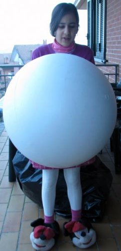 Rayher 3306200 Esfera de poliestireno Blanca, en 2 mitades, ø 25 cm