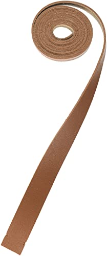 Rayher 83035538 Cinta de cuero sintético, 138x2 cm, color marrón cobrizo, Tira de polipiel para manualidades