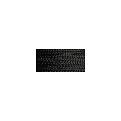 Rayher 8902201 Natural de Cuentas Seda, 0,33 mm de diámetro, Bobina de 25 m, Color Negro