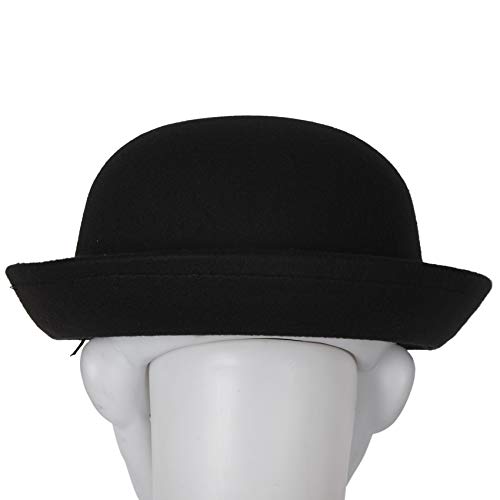 Rayocon 1 Pieza MelóN Sombrero BombíN Sombrero BombíN Sombrero BombíN Sombrero de Fieltro Sombrero Chaplin Sombrero de EquitacióN (Negro)