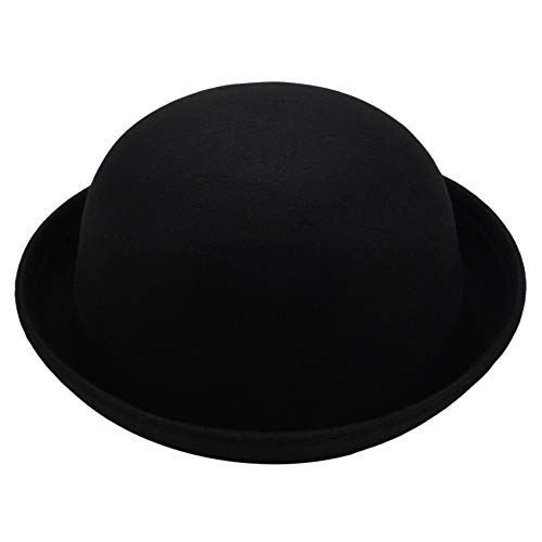 Rayocon 1 Pieza MelóN Sombrero BombíN Sombrero BombíN Sombrero BombíN Sombrero de Fieltro Sombrero Chaplin Sombrero de EquitacióN (Negro)