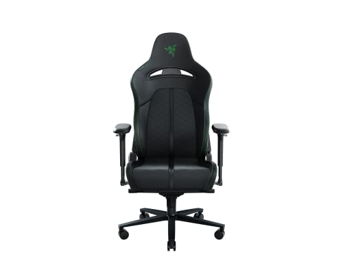 Razer RZ38-03720100-R3G1 Enki Silla para Juegos con Soporte Lumbar Integrado, Silla de escritoriode Oficina, Cuero sintético Multicapa, Relleno de Espuma, Almohadilla para la Cabeza, Black, Standard