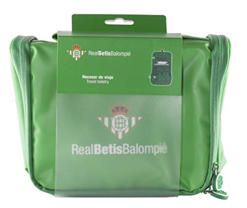 Real Betis Balompié Balompié Neceser de Viaje - Producto Oficial del Equipo, con Percha para Colgar y Varias Alturas para Guardar Artículos de Aseo