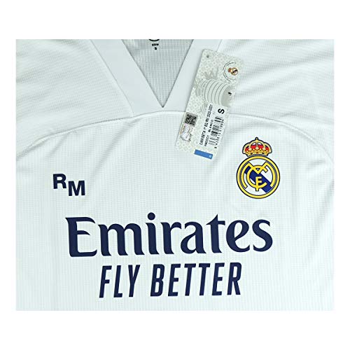 Real Madrid CF Conjunto Camiseta y Pantalón Infantil Primera Equipación Temporada 2020-21 - Producto Oficial Licenciado -Color Blanco (7-8 años, Blanco)