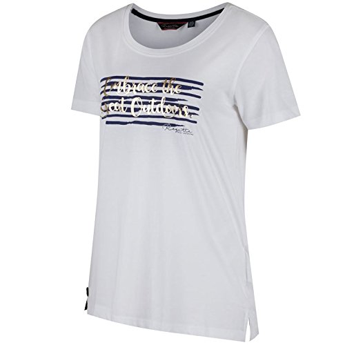 Regatta Mujer Filandra II Camisetas/Polos/Chaleco, Mujer, RWT144 90016L, Blanco, 44