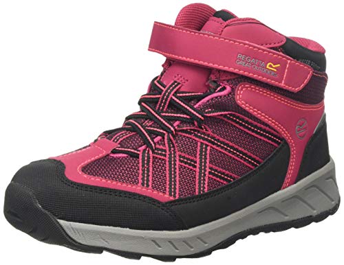 Regatta Samaris V Junior Waterproof Hiking Boot, Botas de Senderismo, Rosa (Dark Cerise/Neon Pink Zv2), 34 EU
