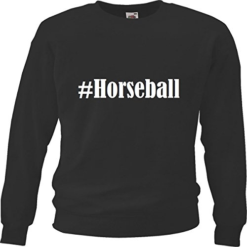 Reifen-Markt Sudadera Hashtag #Horseball para mujer, hombre y niños en los colores negro, blanco y azul con impresión Negro Hombre Small