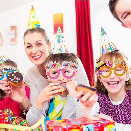Relaxdays Gafas de Fiesta para Cumpleaños, Accesorio Divertido, Decoración Happy Birthday, Plástico-Papel, Multicolor, (10024250) , color/modelo surtido
