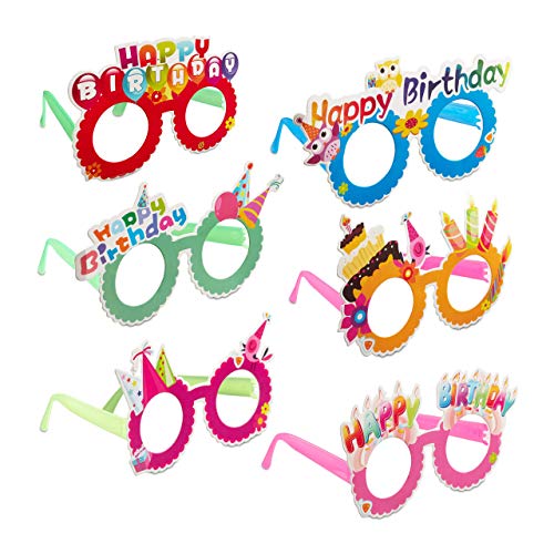 Relaxdays Gafas de Fiesta para Cumpleaños, Accesorio Divertido, Decoración Happy Birthday, Plástico-Papel, Multicolor, (10024250) , color/modelo surtido
