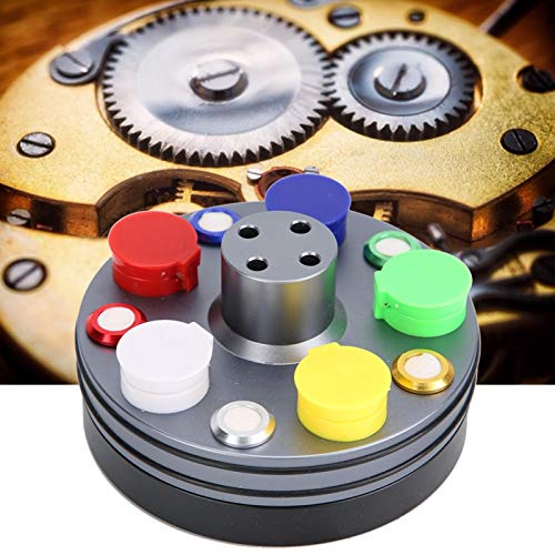 Reloj herramienta de inmersión en aceite Durable plato de aceite cuadrado de cuatro mallas fácil de limpiar, para relojero, para reloj mecánico(Round shape)
