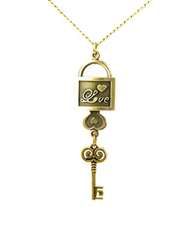 Reloj TU42 con llave candado colgante tapa larga cadena dorado imitación, collar merlas, man