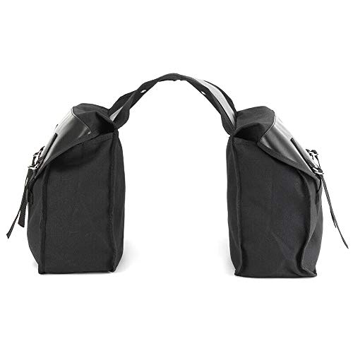 RENNICOCO Bolso de la Silla de Montar de la Motocicleta Tronco Viaje Moto Bicicleta Negro Lona Impermeable Bolsa de sillín Fresco