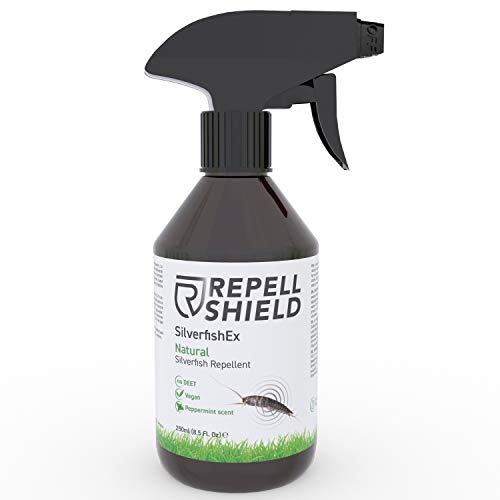 RepellShield Spray Repelente Pececillos de Plata - Protección contra Insectos Rastreros - Repelente Cucarachas Natural con Aceites Escenciales - Alternativa a Acido Borico en Polvo Insecticida, 250ml