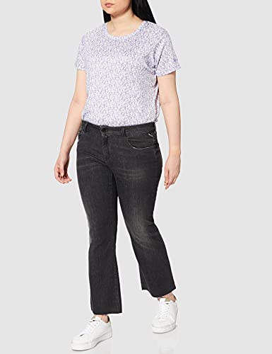 REPLAY Faaby Flare Crop Jeans, Gris (097 Dark Grey), 26 para Mujer