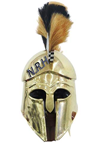 Réplica náutica Hub medieval griego Corintio armadura casco con penacho natural Caballero Spartan Cascos