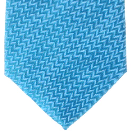Retreez Corbata de microfibra a rayas en espiguilla pequeña para hombres Azul claro