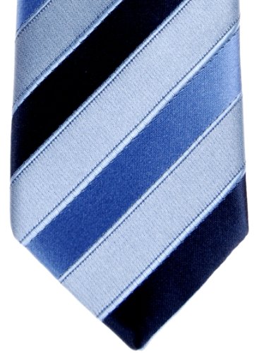 Retreez Corbata de microfibra fina a rayas tricolor para hombres Azul