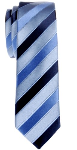 Retreez Corbata de microfibra fina a rayas tricolor para hombres Azul