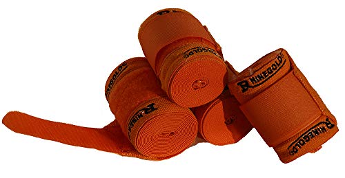 Rhinegold Elasticated Training Bandages Vendajes, Rojo (Tangerine), Talla única