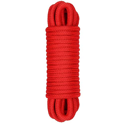 RianGor Cuerda multiusos suave - 32 pies de longitud, diámetro de 1/3 de pulgada (rojo)