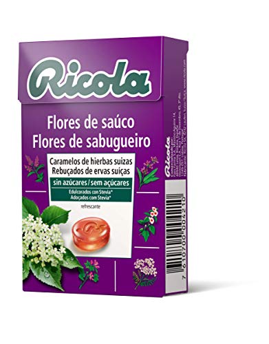 Ricola caramelos - caja/estuche, sin azúcar 50g, sabor flor de sauco