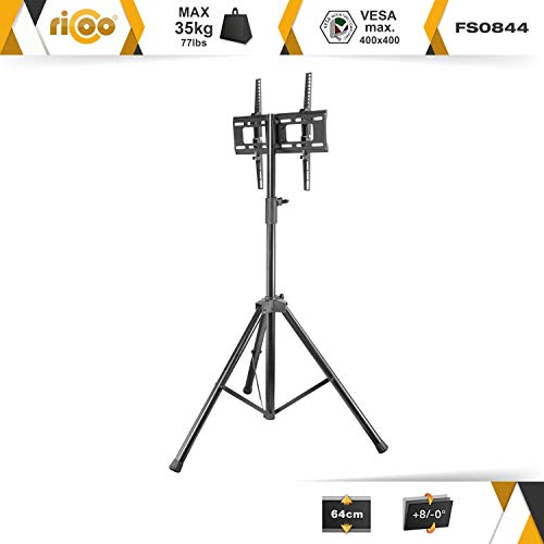 RICOO FS0844 Soporte TV Base de pie Pedestal Suelo Televisión 32-55" (81–140cm) Tripode Inclinable Televisor LED/LCD VESA 200x200-400x400