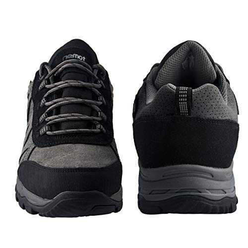 riemot Zapatillas Trekking para Mujer y Hombre, Zapatos de Senderismo Calzado de Montaña Escalada Aire Libre Impermeable Ligero Antideslizantes Zapatillas de Trail Running, Hombre Gris Negro 41 EU