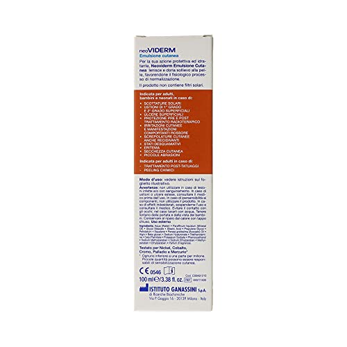 Rilastil Neoviderm - Emulsión Calmante y Regeneradora - Tratamiento para Quemaduras o Irritaciones - 100 ml
