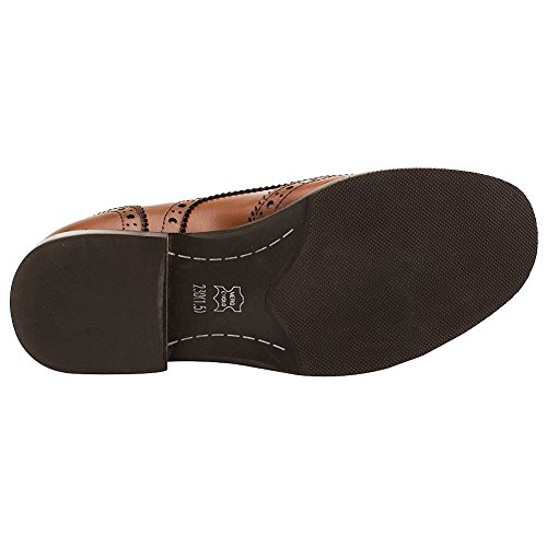 Rismart Mujer Brogue Dedo del Pie Puntiagudo Puntas De ala Oxfords Zapatos De Cordones SN02372(Marrón,EU36.5)