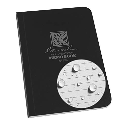 Rite in the Rain Cuaderno Impermeable (374-M), Unisex Adulto, R-754, Negro, 3½ x 5-Inch