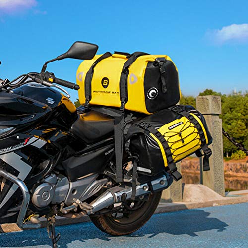 ROCKBROS Bolsa para Moto Alforjas Impermeable PVC para Asiento 62L Motociclismo Viajes