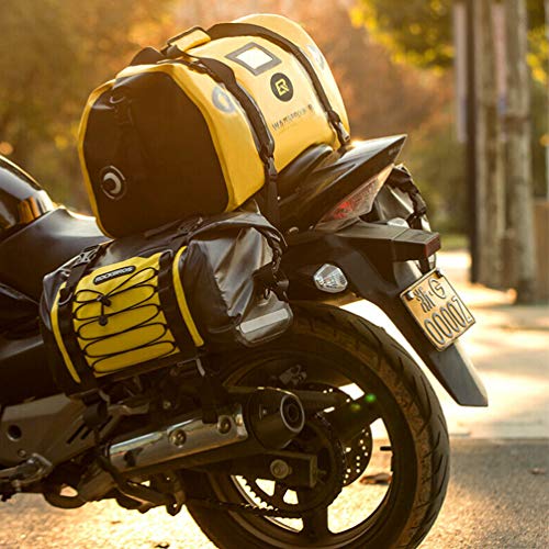 ROCKBROS Bolsa para Moto Alforjas Impermeable PVC para Asiento 62L Motociclismo Viajes