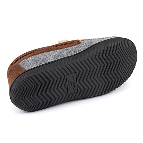 RockDove Hearthfire - Zapatillas de estar por casa tipo mocasín de espuma viscoelástica para hombre, gris (Carbón), 46 EU