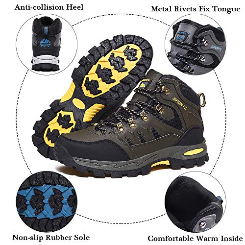 Rokiemen Zapatillas de Trekking para Hombre Zapatos de Senderismo Impermeable Transpirable Antideslizante Al Aire Libre Botas de Montaña Zapatillas de Camping