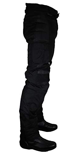 Roleff Pantalónes para Motorista de Tela/Malla y Cuero Racewear, Negro, L