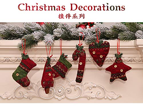 rongweiwang Navidad Navidad Ornamento Colgante Palo Bota Juguete Pared corazón Bota Guante Estrella Festival árbol espectáculo Ventana botón de Pared botón escocés Juguete